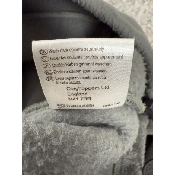 Craghoppers Men Sz M Mock Neck Fleece Full Zip Sweater Gray Long Sleeve Pocket - Picture 8 of 9